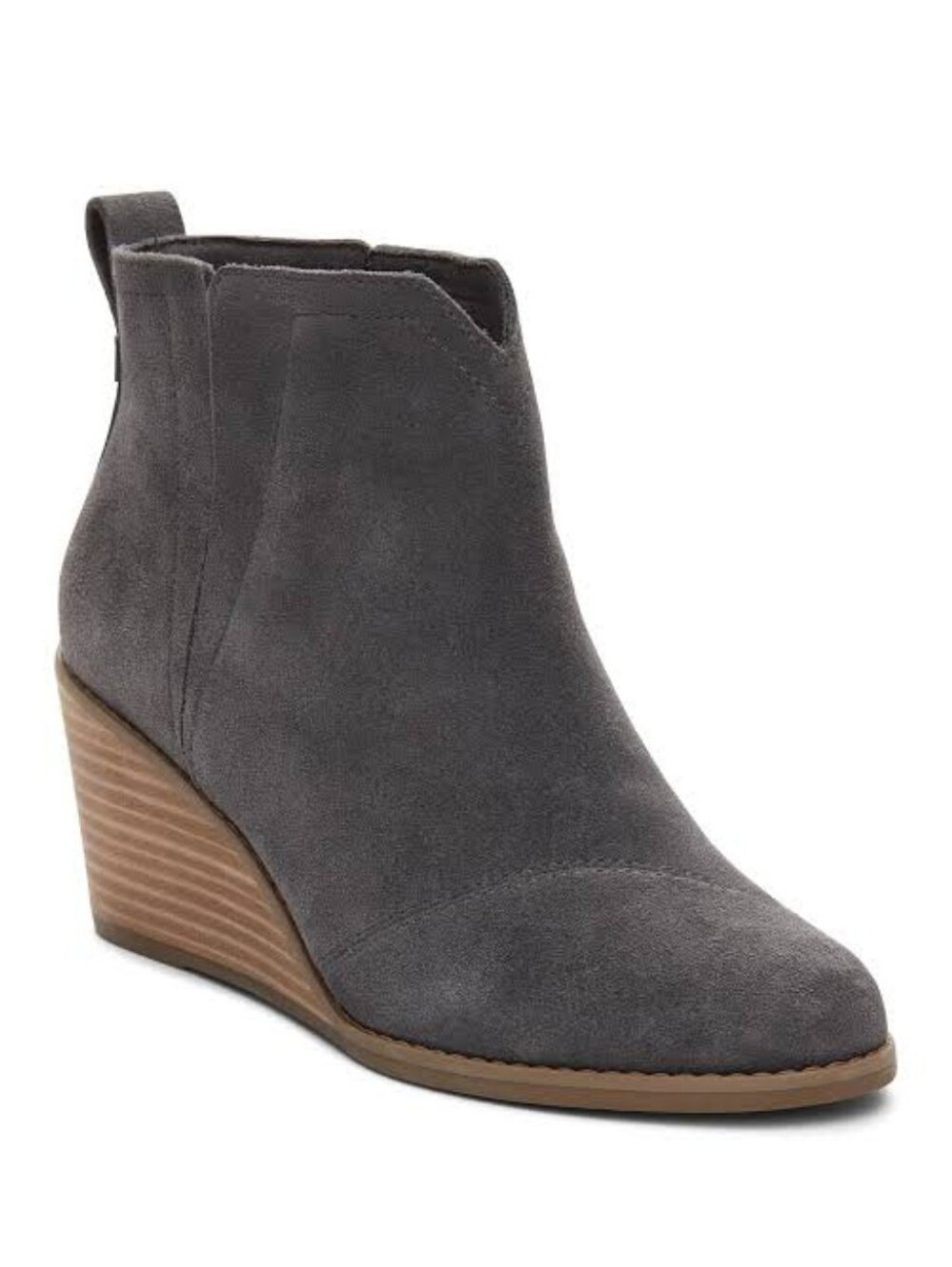 NWT TOMS Clare Wedge Ankle Booties 8.5 Grey NEW